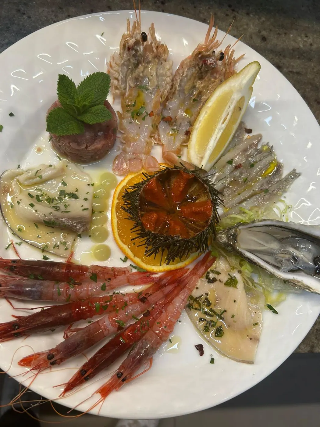 Piatto di mare con ostriche — Sikania